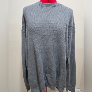 Calvin Klein Men's Waffle Knit Gray Crewneck Sweater
